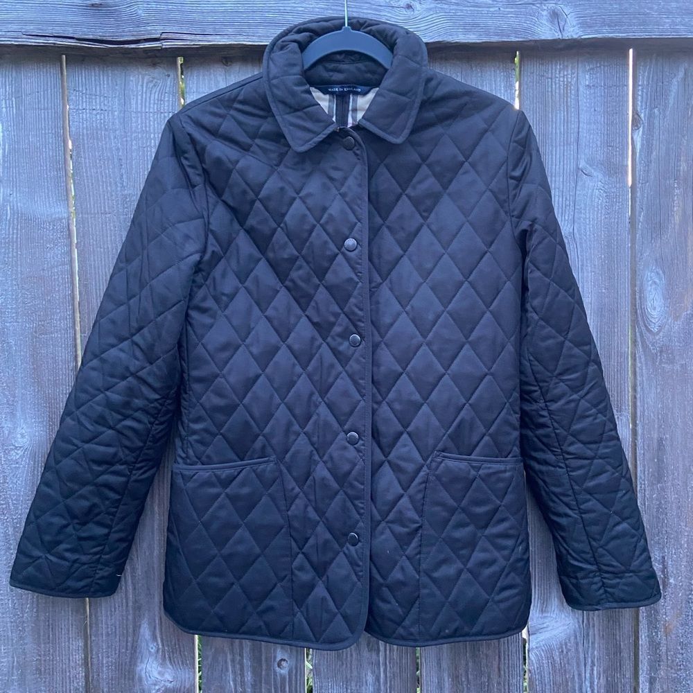 Burberry London Black Quilted Barn Chore Jacket XS Flaws